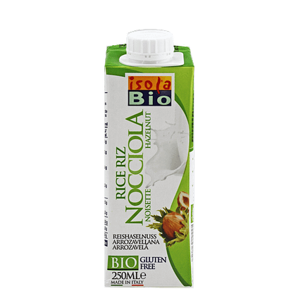 Bebida de Arroz e Avelã, biológica, sem açúcar, sem glúten