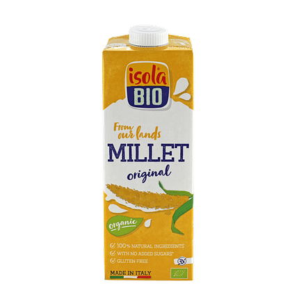 Bebida de Millet, biológico, sem açúcar, sem glúten