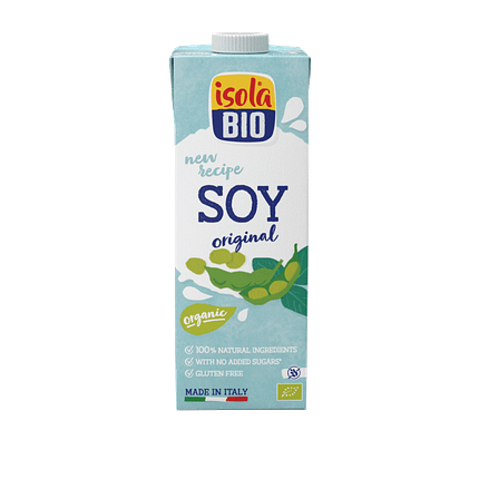 Bebida de Soja sem Glúten, biológico, sem açúcar, sem glúten