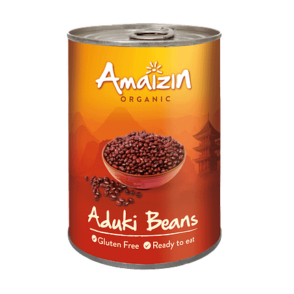 Feijão Azuki Cozido, biológico, sem glúten