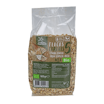 Flocos Mix 5 Cereais, biológico, vegan