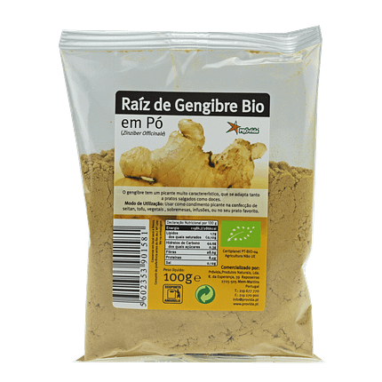 Raiz de Gengibre em Pó, biológica