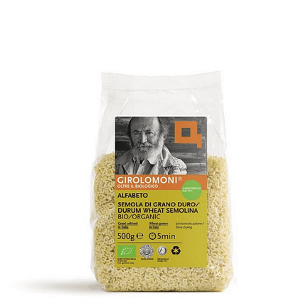 Massa Letras Alfabeto Sêmola Trigo Duro, biológica