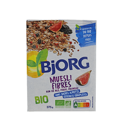 Muesli Fibra, com ingredientes biológicos