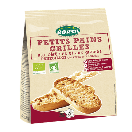 Pãezinhos de Cereais Tostados com Sementes, com ingredientes biológicos