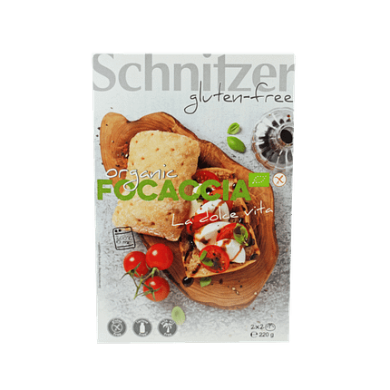 Pão Focaccia Sem Glúten, biológico, sem lactose
