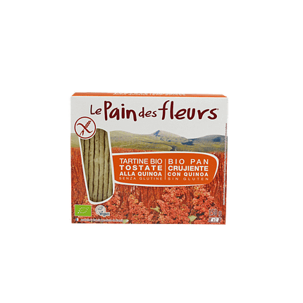 Pão de Flores Quinoa/Arroz, ingredientes biológicos, sem glúten, vegan