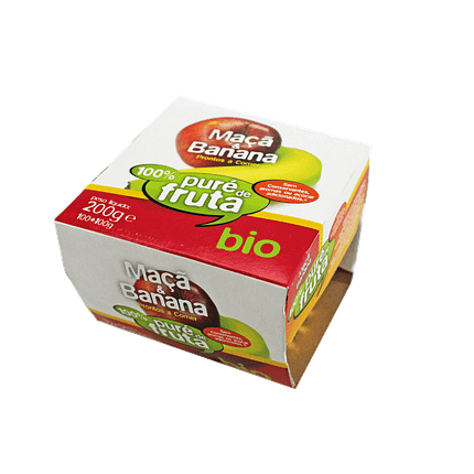 Puré de Banana e Maçã, biológico, sem açúcar