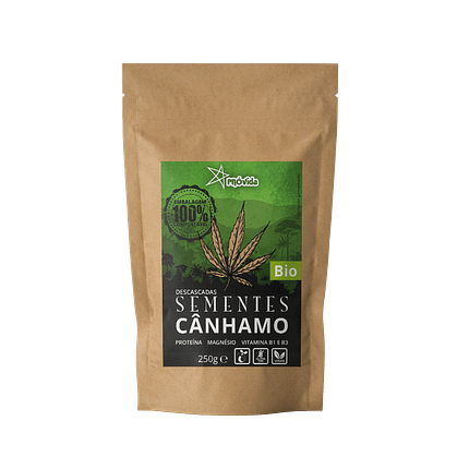 Sementes de Cânhamo Descascadas, biológico, sem glúten, vegan