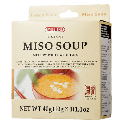 Sopa de Miso Branco Com Tofu Instantâneo