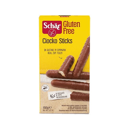 Biscoitos Sticks Cobertos com Chocolate de Leite, sem glúten