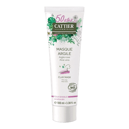 Máscara Facial Argila Rosa Pele Sensível, com ingredientes biológicos