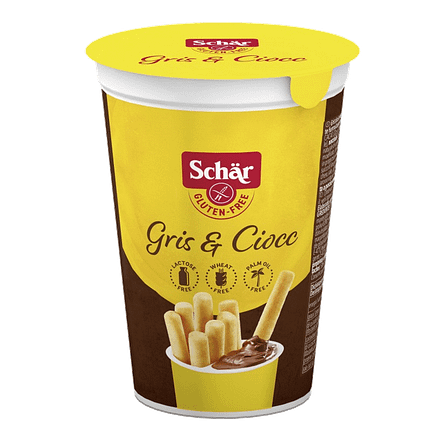 Bolachas Gressinos com Creme de Cacau, sem glúten, sem lactose