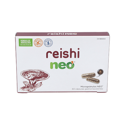 Reishi Neo, suplemento alimentar biológico, sem glúten, sem lactose