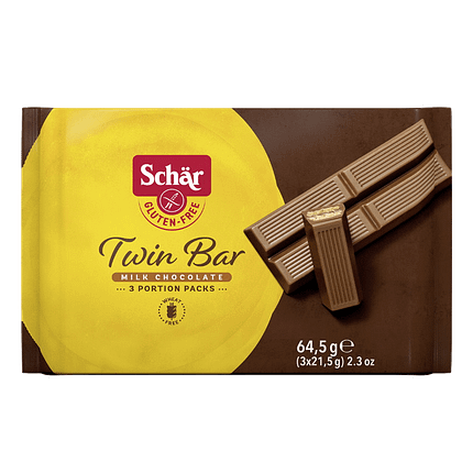 Wafer Twinbar Chocolate Leite, sem glúten
