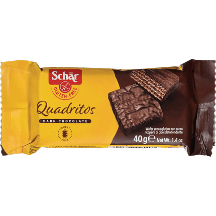 Wafers Quadraditos Cacau Cobertura de Chocolate Preto, sem glúten