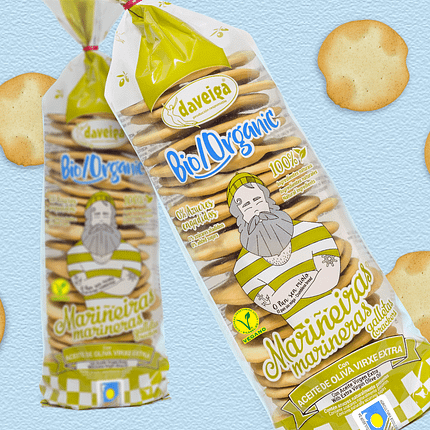 Bolachas Marinheiras com Azeite, com ingredientes biológicos, vegan