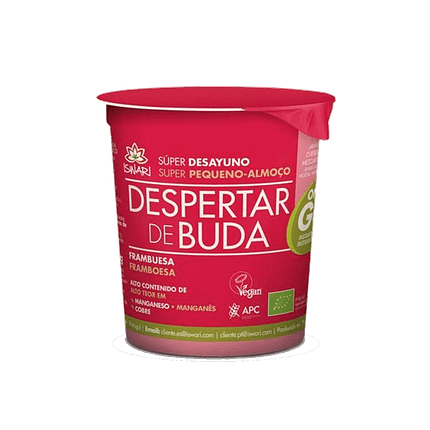 Cup Despertar do Buda Framboesa, com ingredientes biológicos, sem glúten, vegan