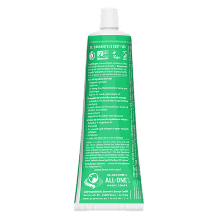 Dentifrico Hortela s fluor 105ml Dr Brooners tras