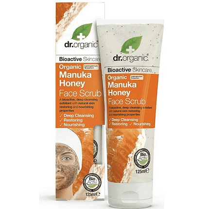 Esfoliante Facial Mel Manuka, com ingredientes biológicos
