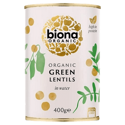Lentilhas Verdes em Lata, biológico