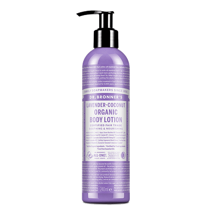 Loção Hidratante Alfazema e Coco, com ingredientes biológicos, vegan