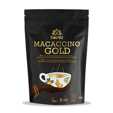 Macaccino Gold, com ingredientes biológicos, sem glúten, vegan