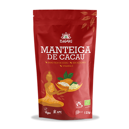 Manteiga de Cacau, com ingredientes biológicos, sem glúten, vegan