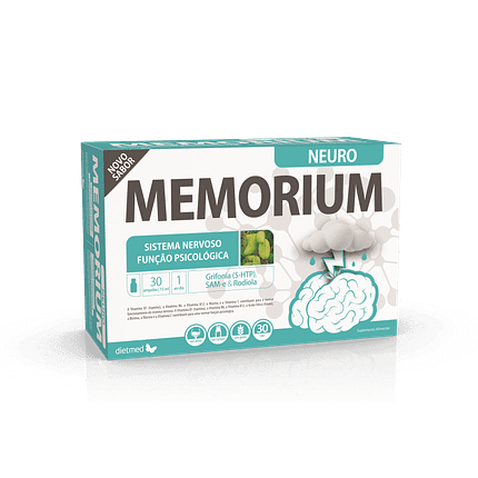 Memorium Neuro, sem açúcar, sem álcool, sem glúten, sem lactose, vegan