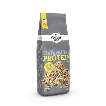 Muesli Proteico com Flocos de Aveia, com ingredientes biológicos, sem glúten, vegan