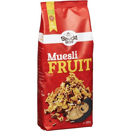 Muesli Crocante com Fruta Seca, com ingredientes biológicos, sem glúten, vegan