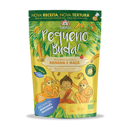 Pequeno Buda - Banana e Maçã, com ingredientes biológicos, sem glúten, vegan