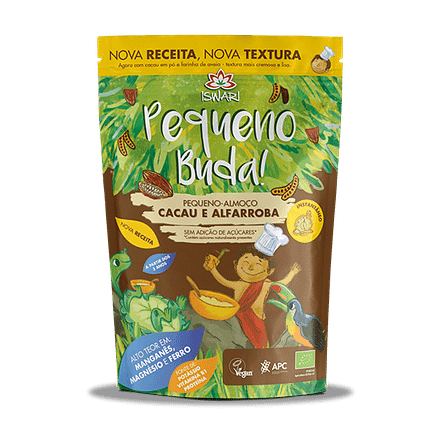 Pequeno Buda - Cacau e Alfarroba, com ingredientes biológicos, sem glúten, vegan