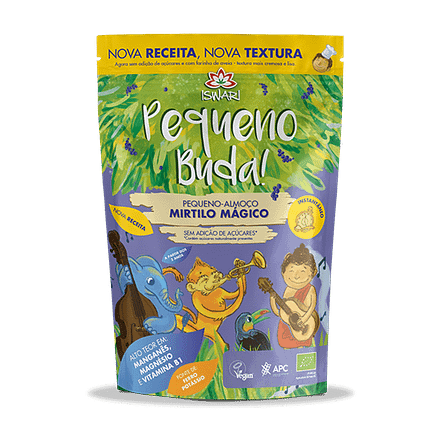 Pequeno Buda - Mirtilo, com ingredientes biológicos, sem glúten, vegan