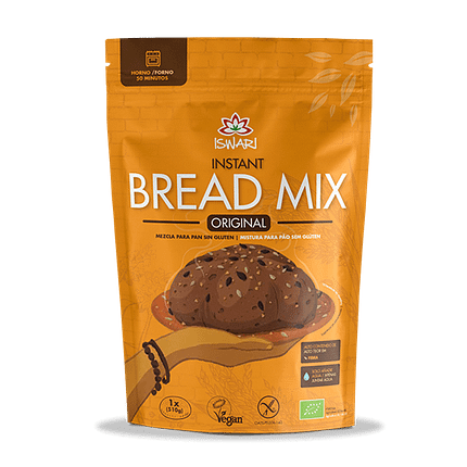 Preparado Pão Instantâneo Original, com ingredientes biológicos, sem glúten, vegan