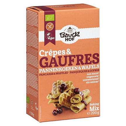 Preparado para Waffles, com ingredientes biológicos, sem glúten, vegan