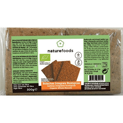 Bolachas Integrais, biológicas, sem glúten, vegan