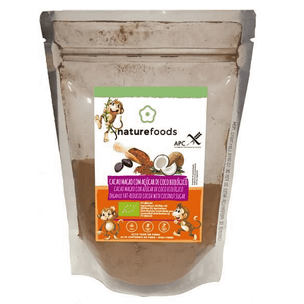 Cacau Magro com Açúcar de Coco, biológico, sem glúten, sem lactose, vegan