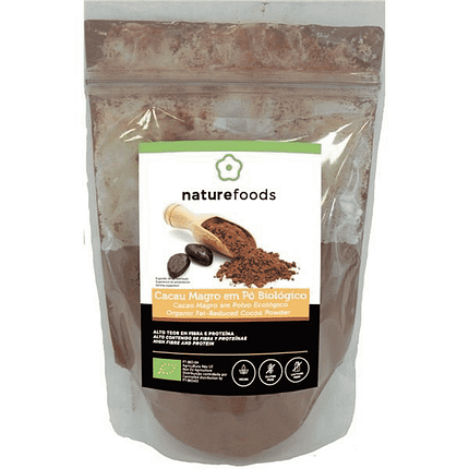 Cacau Magro em Pó, biológico, sem glúten, sem lactose, vegan