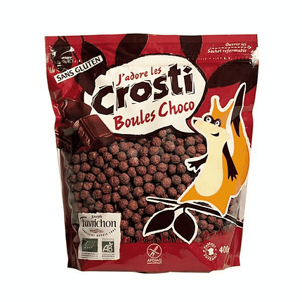 Crosti Bolinhas de Chocolate, com ingredientes biológicos, sem glúten