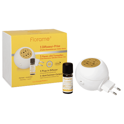 Difusor Plug-in + Sinergia Verão Tranquilo, com ingredientes biológicos