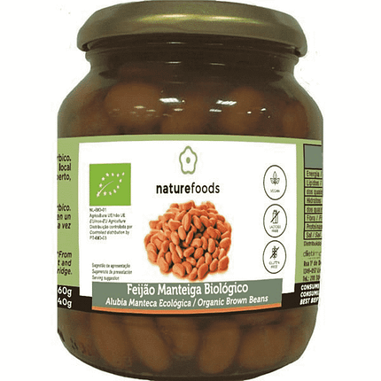 Feijão Manteiga Cozido, biológico, sem glúten, sem lactose, vegan