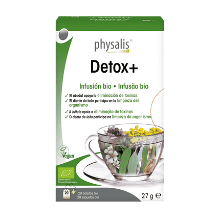 Infusão Detox +, biológica, vegan