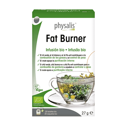 Infusão Fat Burner, infusão biológica, vegan