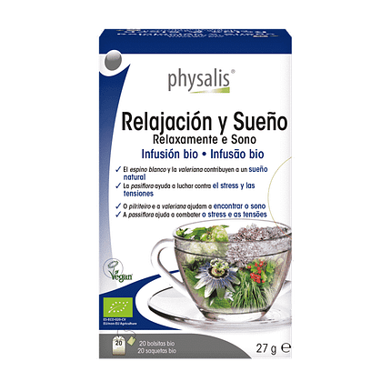 Infusão Relaxamento e Sono, com ingredientes biológicos, vegan