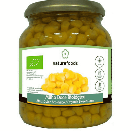 Milho Doce Cozido, biológico, sem glúten, sem lactose, vegan