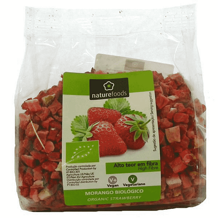 Morangos Liofilizados, com ingredientes biológicos, vegan e vegetariano