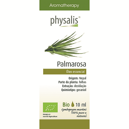 Óleo Essencial Palmarosa, com ingredientes biológicos