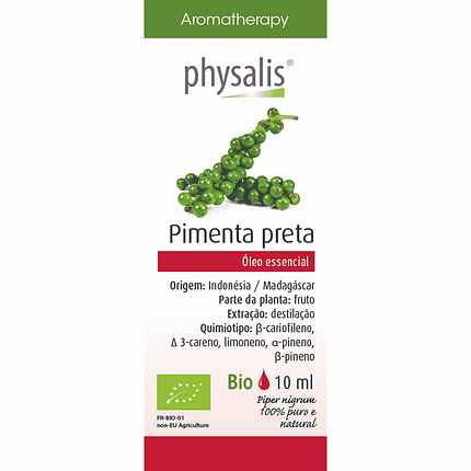 Óleo Essencial Pimenta-Negra, com ingredientes biológicos