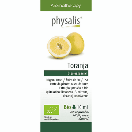 Óleo Essencial Toranja, com ingredientes biológicos